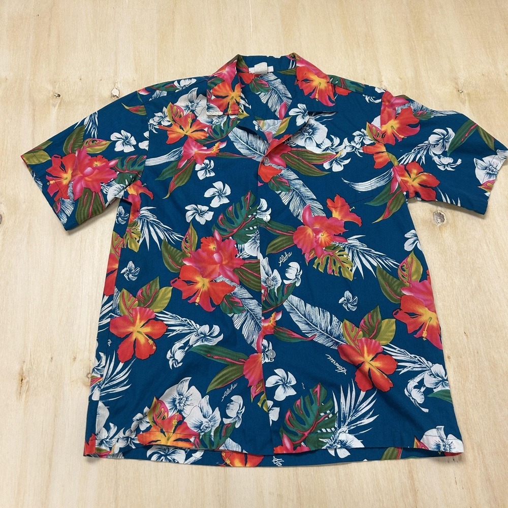 Vintage Made In Hawaii Shirt Mens Large Hawaiian Short Sleeve Button Up Aloha